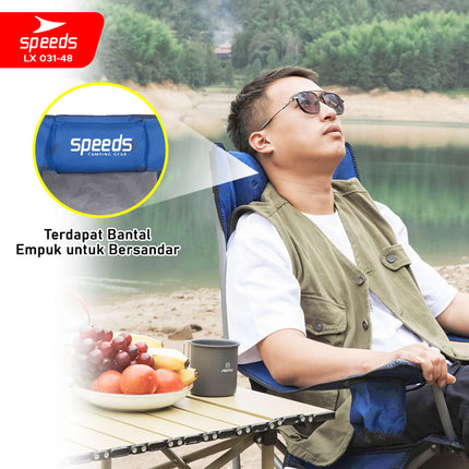 SPEEDS Kursi Lipat Camping 2in1 Folding Chair Tidur Duduk Mancing Rekrasi Foldable Outdoor 031-48