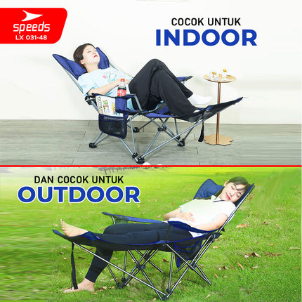SPEEDS Kursi Lipat Camping 2in1 Folding Chair Tidur Duduk Mancing Rekrasi Foldable Outdoor 031-48