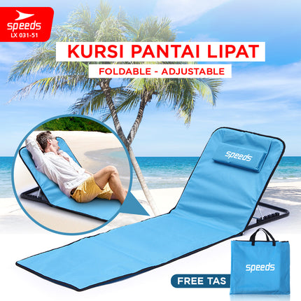 SPEEDS Kursi Lesehan Pantai Lipat Portabel Kursi Lantai Santai Multifungsi Foldabel LX 031-51