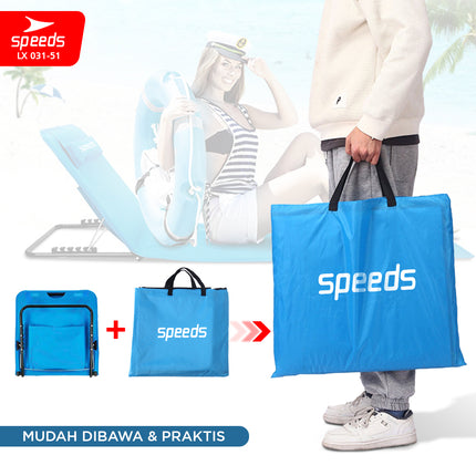 SPEEDS Kursi Lesehan Pantai Lipat Portabel Kursi Lantai Santai Multifungsi Foldabel LX 031-51