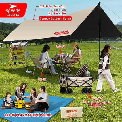 SPEEDS Keranjang Camping Gerobak Lipat Troli Barang Glamping Box Multifungsi Outdoor 031-52