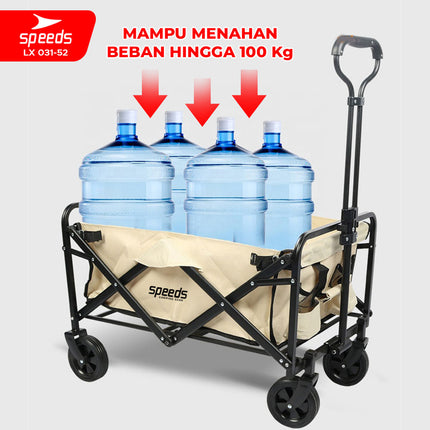 SPEEDS Keranjang Camping Gerobak Lipat Troli Barang Glamping Box Multifungsi Outdoor 031-52