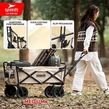 SPEEDS Keranjang Camping Gerobak Lipat Troli Barang Glamping Box Multifungsi Outdoor 031-52