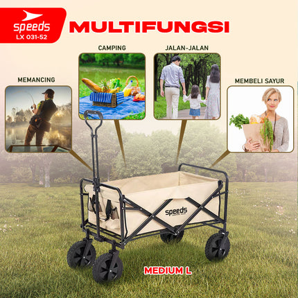 SPEEDS Keranjang Camping Gerobak Lipat Troli Barang Glamping Box Multifungsi Outdoor 031-52