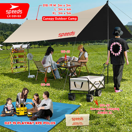 SPEEDS Keranjang Camping Gerobak Lipat Troli Barang Box Serbaguna Glamping Piknik Mancing Outdoor 031-53