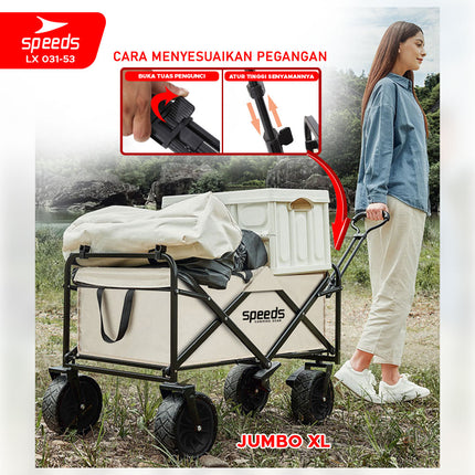 SPEEDS Keranjang Camping Gerobak Lipat Troli Barang Box Serbaguna Glamping Piknik Mancing Outdoor 031-53