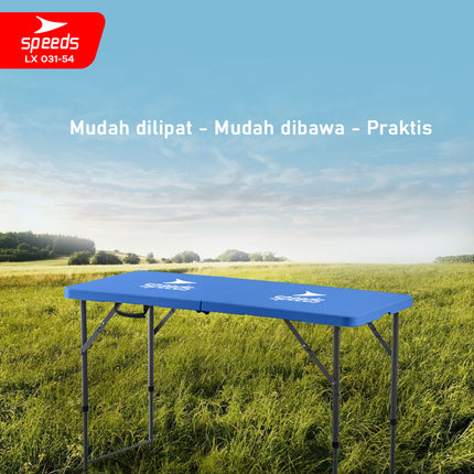 SPEEDS Meja Lipat Meja Rumah Jualan Lipat Panjang Camping Laptop Makan Belajar Portable Serbaguna 031-54