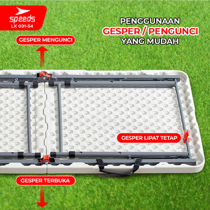 SPEEDS Meja Lipat Meja Rumah Jualan Lipat Panjang Camping Laptop Makan Belajar Portable Serbaguna 031-54