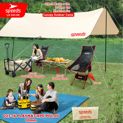 SPEEDS Kursi Lipat Camping Foldable Chair Piknik Hiking Mancing Aksesoris Tenda Rekreasi Outdoor 031-55