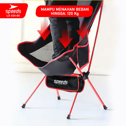 SPEEDS Kursi Lipat Camping Foldable Chair Piknik Hiking Mancing Aksesoris Tenda Rekreasi Outdoor 031-55