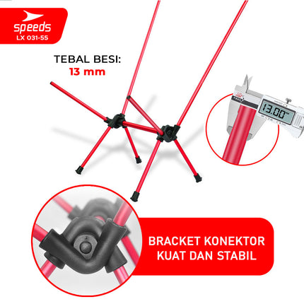 SPEEDS Kursi Lipat Camping Foldable Chair Piknik Hiking Mancing Aksesoris Tenda Rekreasi Outdoor 031-55