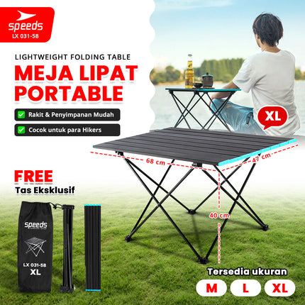 SPEEDS Meja Lipat Camping Indoor Outdoor Portabel Folding Table Aluminium 031-58
