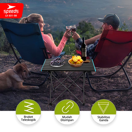 SPEEDS Meja Lipat Camping Indoor Outdoor Portabel Folding Table Aluminium 031-58