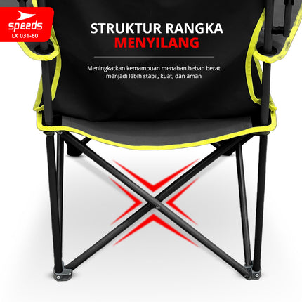 SPEEDS Kursi Lipat Outdoor Dengan Kanopi Portabel Folding Chair Portable Canopy Camping LX 031-60
