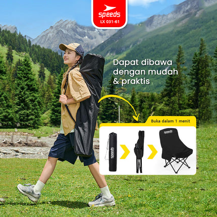 SPEEDS Kursi Lipat Portable Camping Hiking Outdoor Foldable Chair Bahan Kain Oxford 031-61