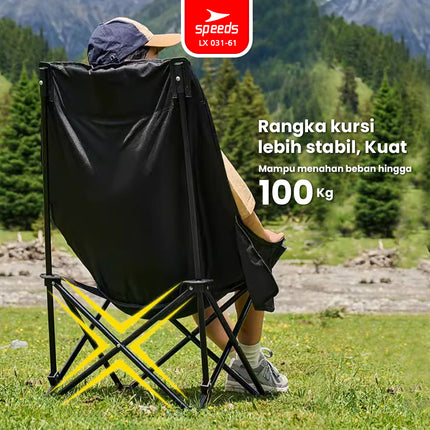 SPEEDS Kursi Lipat Portable Camping Hiking Outdoor Foldable Chair Bahan Kain Oxford 031-61