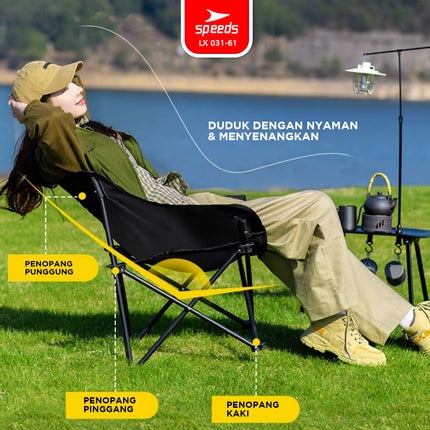 SPEEDS Kursi Lipat Portable Camping Hiking Outdoor Foldable Chair Bahan Kain Oxford 031-61