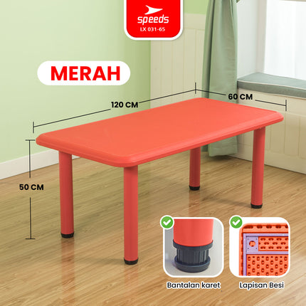SPEEDS Meja Belajar Anak Rectangular Kin Kids Table Meja Persegi Panjang TK Paud Colorful Kids Table Ergonomis Warna Warni 031-65