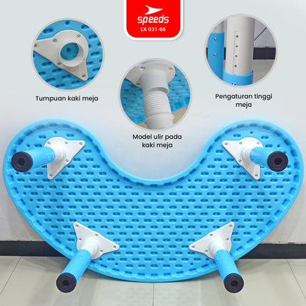 SPEEDS Meja Belajar Anak Bulan Moon Meja Table TK Paud Colorful Kids Table Warna Warni Ergonomis 031-66