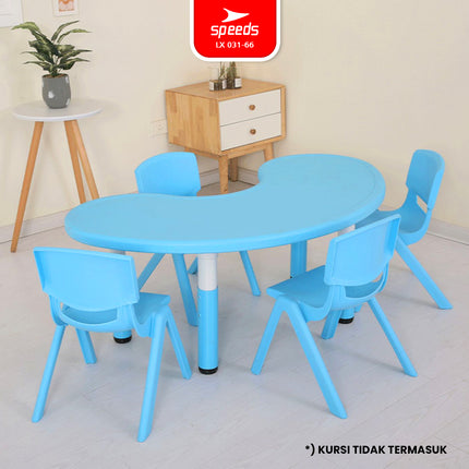 SPEEDS Meja Belajar Anak Bulan Moon Meja Table TK Paud Colorful Kids Table Warna Warni Ergonomis 031-66