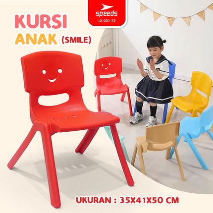 SPEEDS Kursi Anak Kuat kokoh TK Paud Bangku Belajar Plastik HDPE Kids Chair Warna Warni 031-72