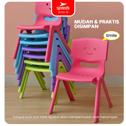 SPEEDS Kursi Anak Kuat kokoh TK Paud Bangku Belajar Plastik HDPE Kids Chair Warna Warni 031-72