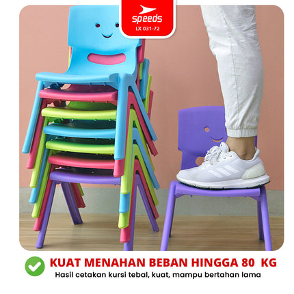 SPEEDS Kursi Anak Kuat kokoh TK Paud Bangku Belajar Plastik HDPE Kids Chair Warna Warni 031-72