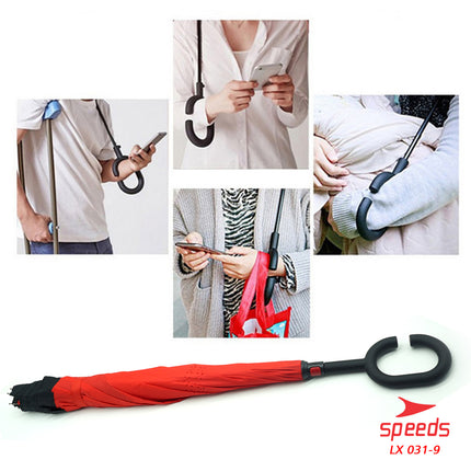 SPEEDS Payung Lipat Reverse Umbrella Double Layer Gagang C Polos Non Motif 031-9