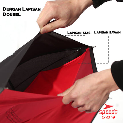 SPEEDS Payung Lipat Reverse Umbrella Double Layer Gagang C Polos Non Motif 031-9