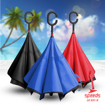 SPEEDS Payung Lipat Reverse Umbrella Double Layer Gagang C Polos Non Motif 031-9