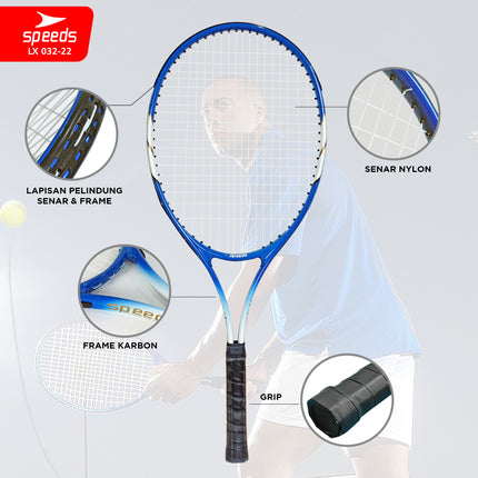 SPEEDS Raket Tennis Set Bola Raket Tenis Latihan Tenis Tennis Trainner Training Toll Exercise 27inch Raket Olaharaga 032-22