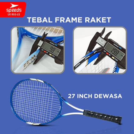 SPEEDS Raket Tennis Set Bola Raket Tenis Latihan Tenis Tennis Trainner Training Toll Exercise 27inch Raket Olaharaga 032-22