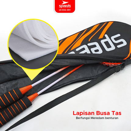 SPEEDS Raket Badminton Bulu Tangkis 1 Set isi 2pcs Racket Olahraga Pertandingan 032-301