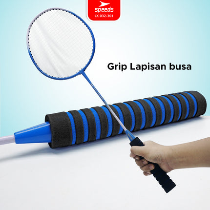 SPEEDS Raket Badminton Bulu Tangkis 1 Set isi 2pcs Racket Olahraga Pertandingan 032-301