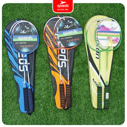 SPEEDS Raket Badminton Bulu Tangkis 1 Set isi 2pcs Racket Olahraga Pertandingan 032-301