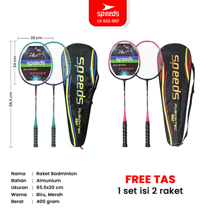 SPEEDS Raket Badminton Raket Racket Bulu Tangkis Outdoor Original Pertandingan 032-507