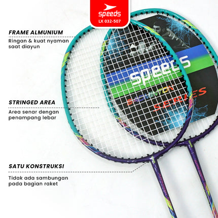 SPEEDS Raket Badminton Raket Racket Bulu Tangkis Outdoor Original Pertandingan 032-507