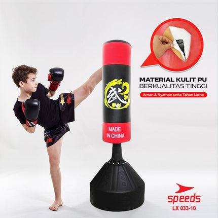 SPEEDS Samsak 1,56m Boxing Latihan Tinju Berdiri Punching Bag Bela Diri Muaythai Boxing Bantalan Tinju 033-10