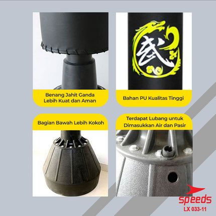 SPEEDS Punching Bag 1,78m Boxing Berdiri Samsak Premium Muaythai Boxing MMA 033-11
