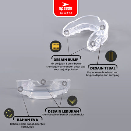 SPEEDS Gamsil Gumshield Pelindung Gigi Mulut Boxing Mouthguard Gum Shield Olahraga Bela Diri Karate 033-12