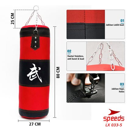 SPEEDS Samsak Tinju / Samsak Muaythai / Sanbag Boxing Olahraga Beladiri Tinju 033-5 80CM