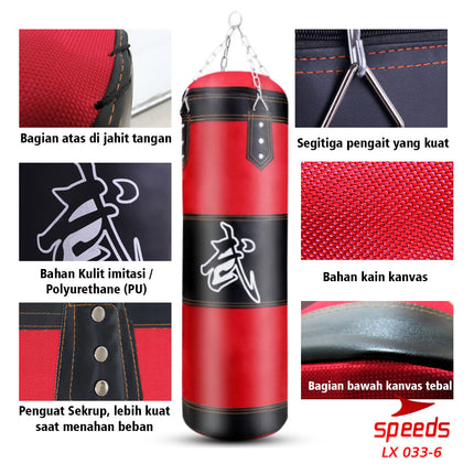 SPEEDS Samsak Tinju / Samsak Muaythai Sanbag Boxing Taekwondo Handbag Olahraga Beladiri 033-6 100CM