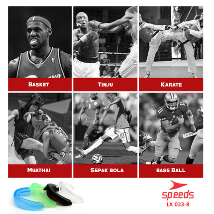 SPEEDS Gumshield Pelindung gigi Dewasa Anak Mouthguard Olahraga Karate Tinju Boxing Tekwondo 033-8