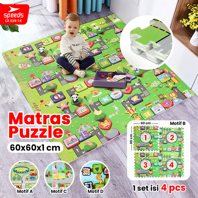 SPEEDS Matras Evamat 60x60cm Matras Puzzle Karpet Puzzle Matras Alas Lantai Evamat  Evamat Matras Perlindungan 034-14