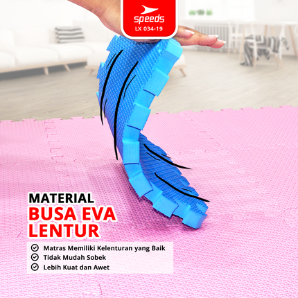 SPEEDS Matras Evamat 30x30cm 10mm Alas Puzzle EVA Mat Empuk Lembut Bermain Tidur Anak Karpet 034-19