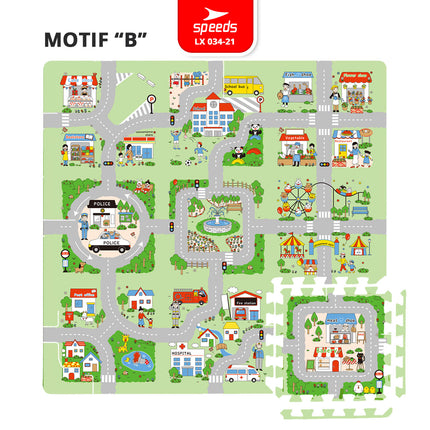 SPEEDS Evamat Motif 30x30x1cm Eva Mat Matras Puzzle Anak Bergambar Mainan Empuk 034-21