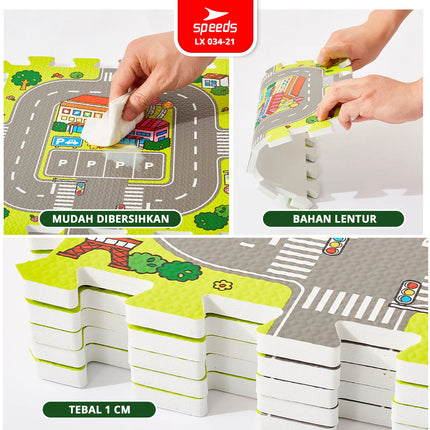 SPEEDS Evamat Motif 30x30x1cm Eva Mat Matras Puzzle Anak Bergambar Mainan Empuk 034-21