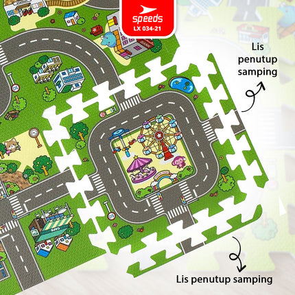 SPEEDS Evamat Motif 30x30x1cm Eva Mat Matras Puzzle Anak Bergambar Mainan Empuk 034-21