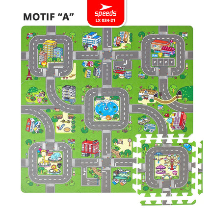 SPEEDS Evamat Motif 30x30x1cm Eva Mat Matras Puzzle Anak Bergambar Mainan Empuk 034-21