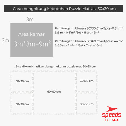 SPEEDS Matras EVA mat 30x30cm 10mm Matras Puzzle Anak Evamat Empuk Soft 034-4
